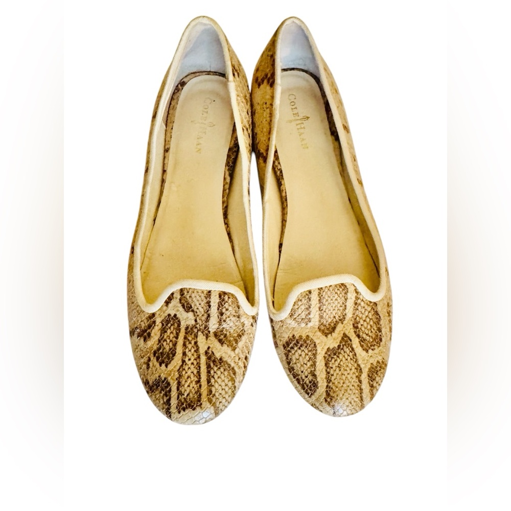 [Cole Haan] Nike Air “Morgan” Beige-Cream  Snakeskin Flats Sz: 7.5B